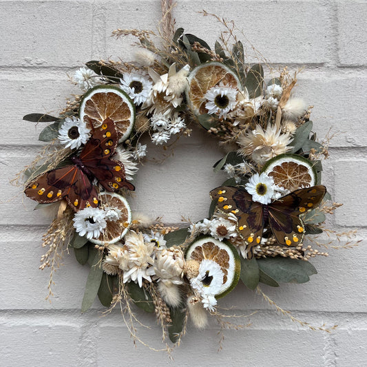 Dried flowers | Farmhouse style | Spring wreath | Country living | Front door decor | Farmhouse wreath | Spring decor | 25cm