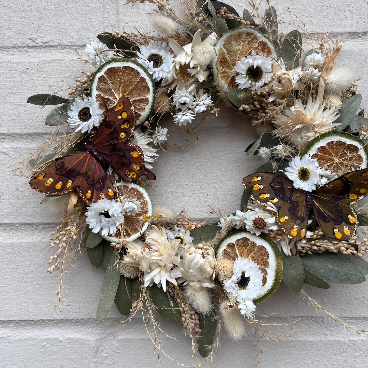 Dried flowers | Farmhouse style | Spring wreath | Country living | Front door decor | Farmhouse wreath | Spring decor | 25cm