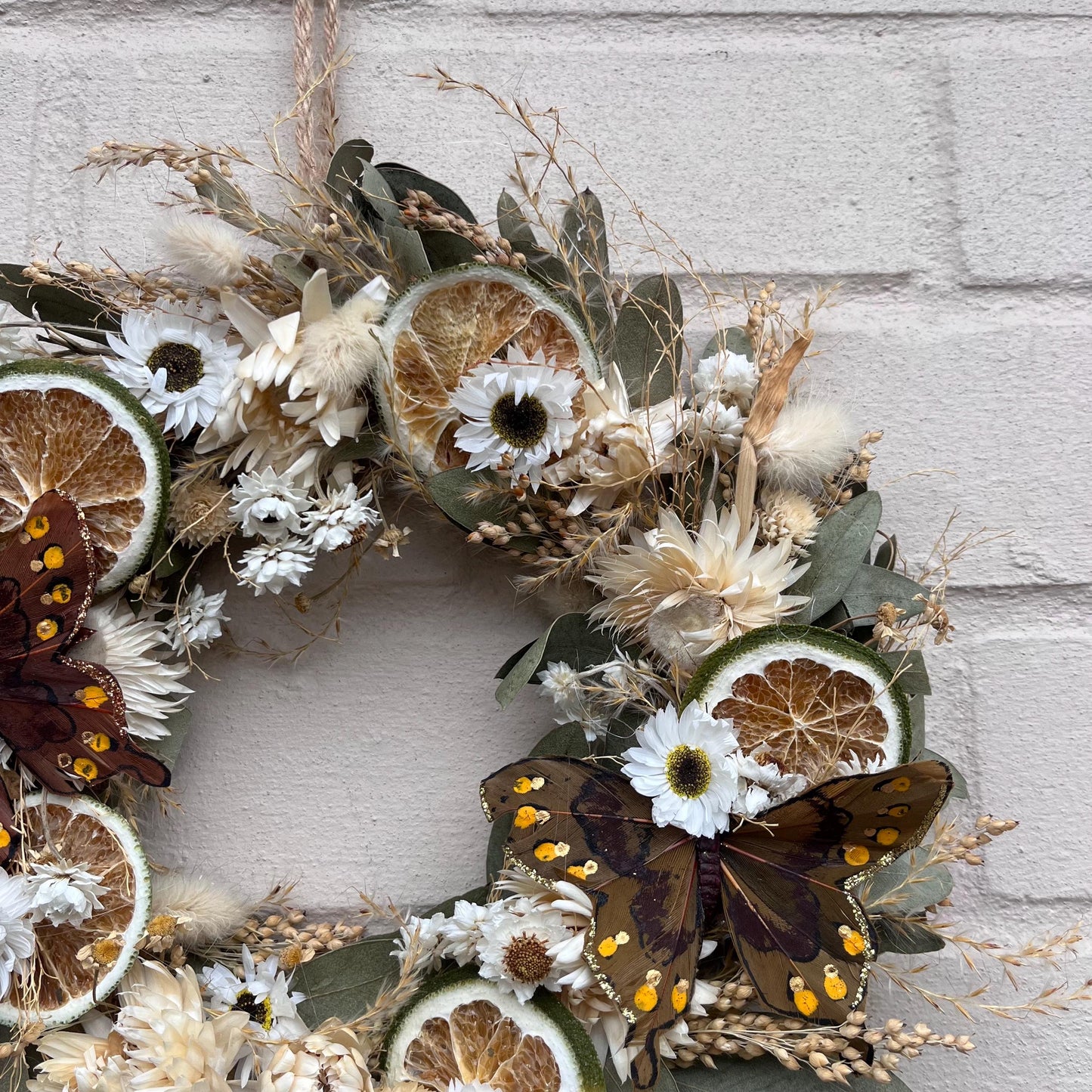 Dried flowers | Farmhouse style | Spring wreath | Country living | Front door decor | Farmhouse wreath | Spring decor | 25cm