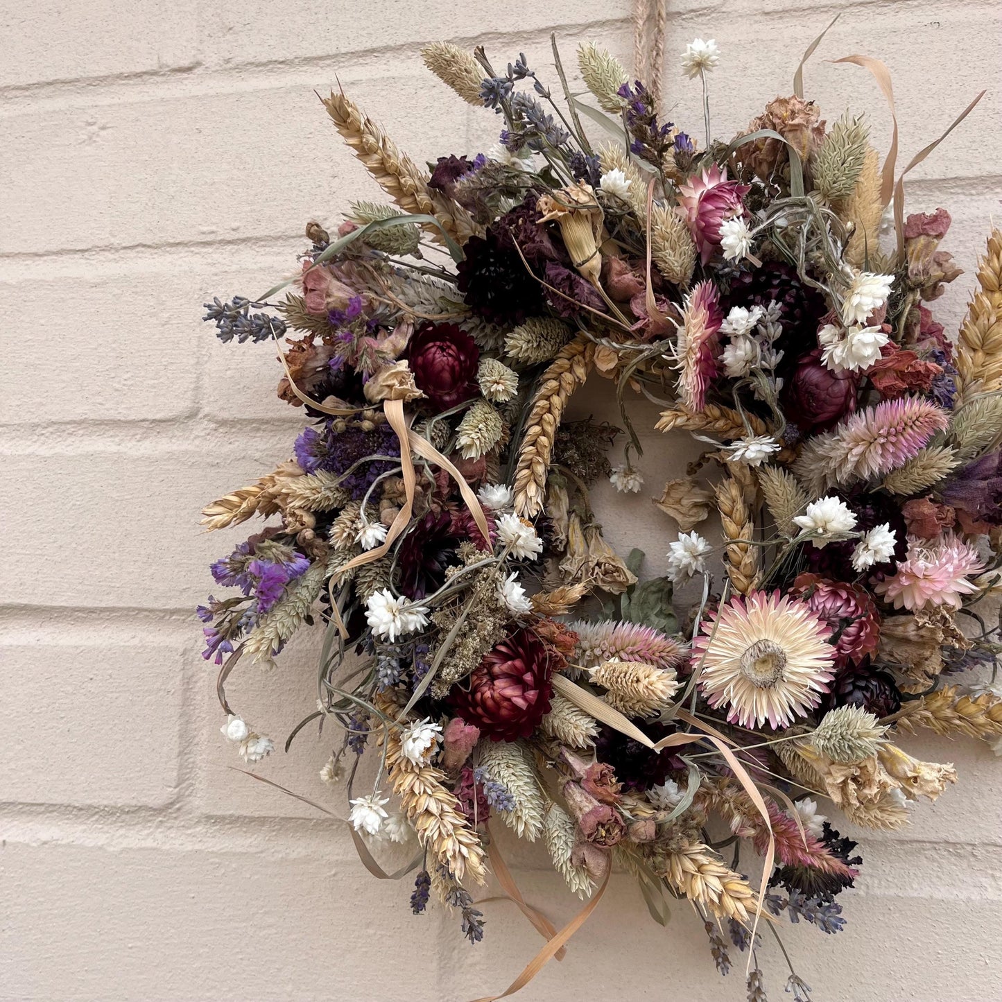 Dried flower wreath | Everlasting flower | Farmhouse style | Farmhouse home | Country living | Wreath | Farmhouse wreath | 22cm