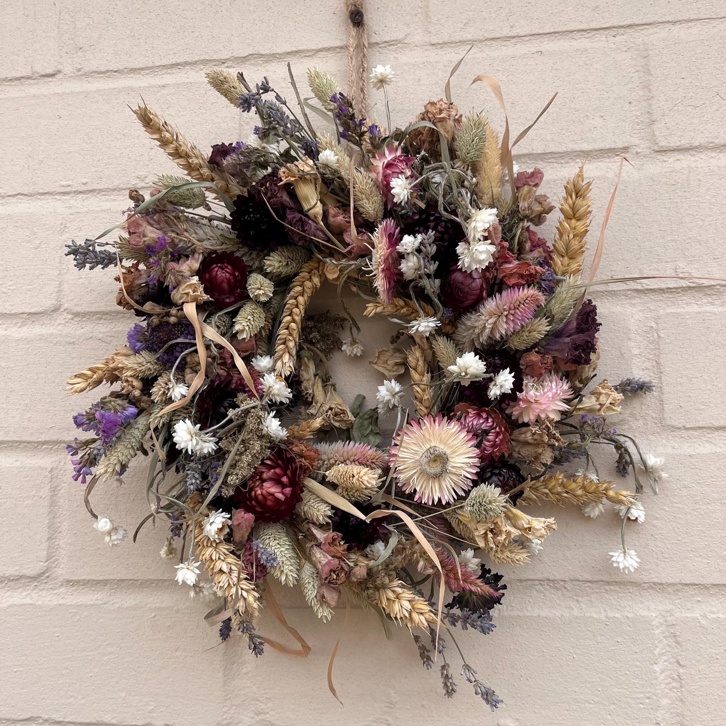 Dried flower wreath | Everlasting flower | Farmhouse style | Farmhouse home | Country living | Wreath | Farmhouse wreath | 22cm