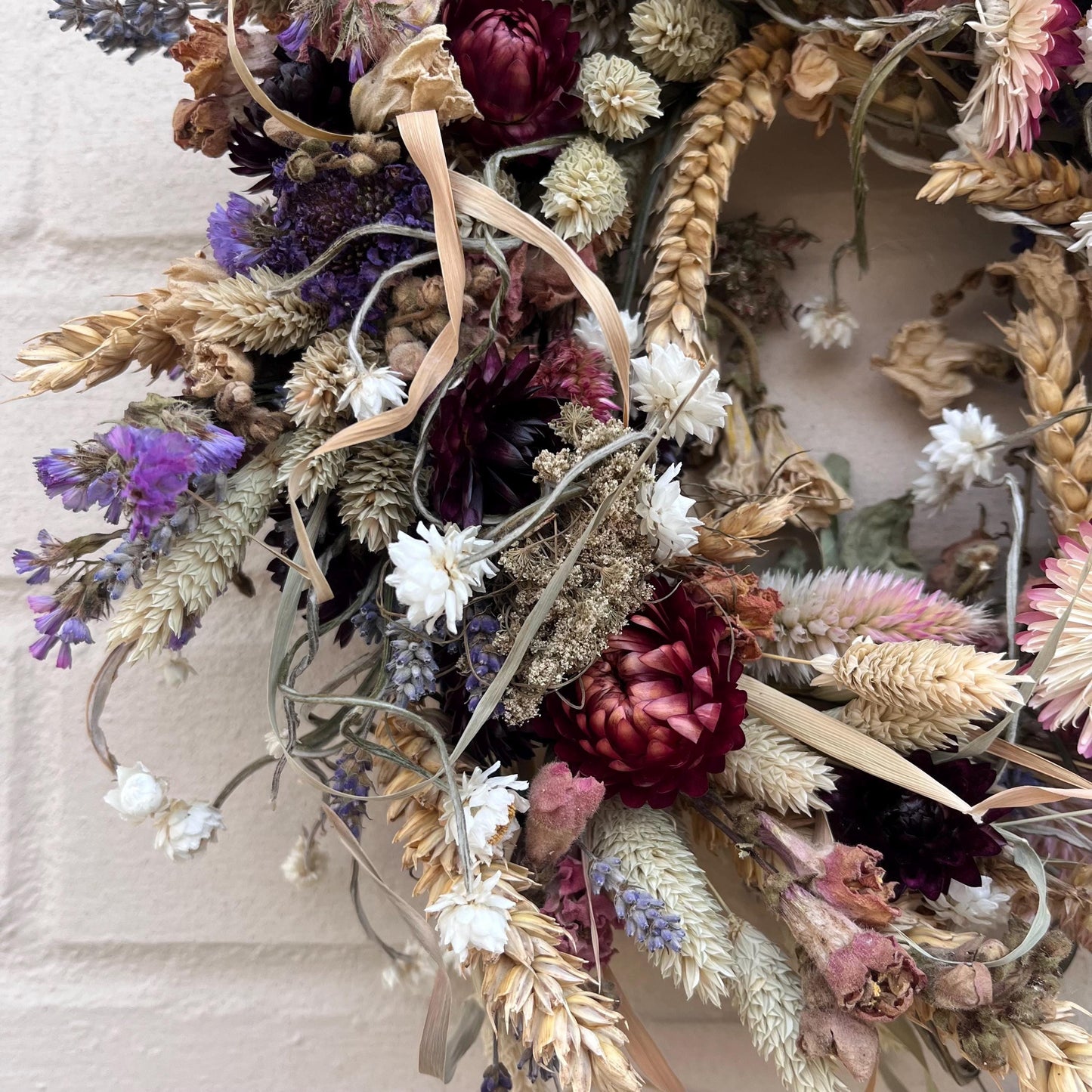 Dried flower wreath | Everlasting flower | Farmhouse style | Farmhouse home | Country living | Wreath | Farmhouse wreath | 22cm