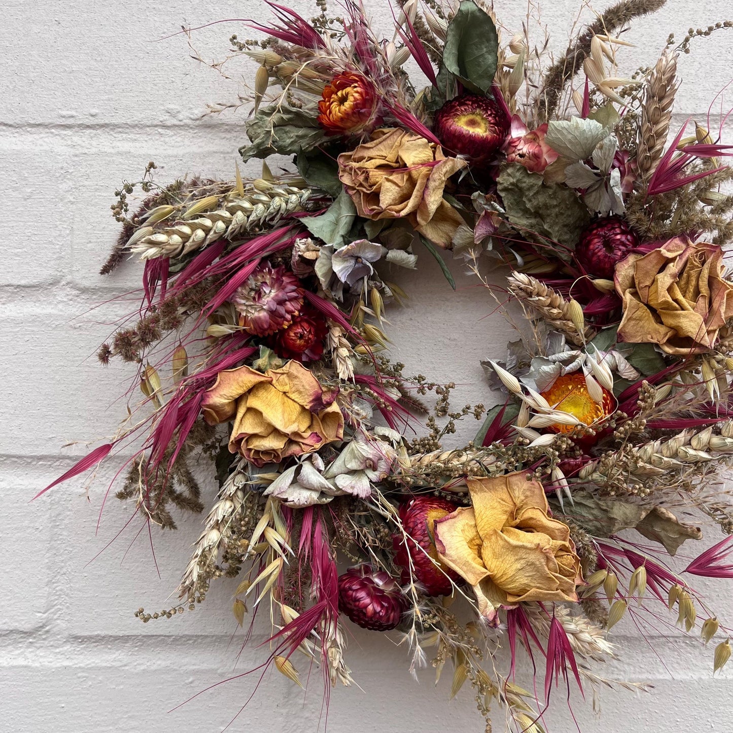 Everlasting flower | Easter inspired | Spring dried flowers | Small Dried Flower Wreath | Everlastings | Easter door Decor | 25cm