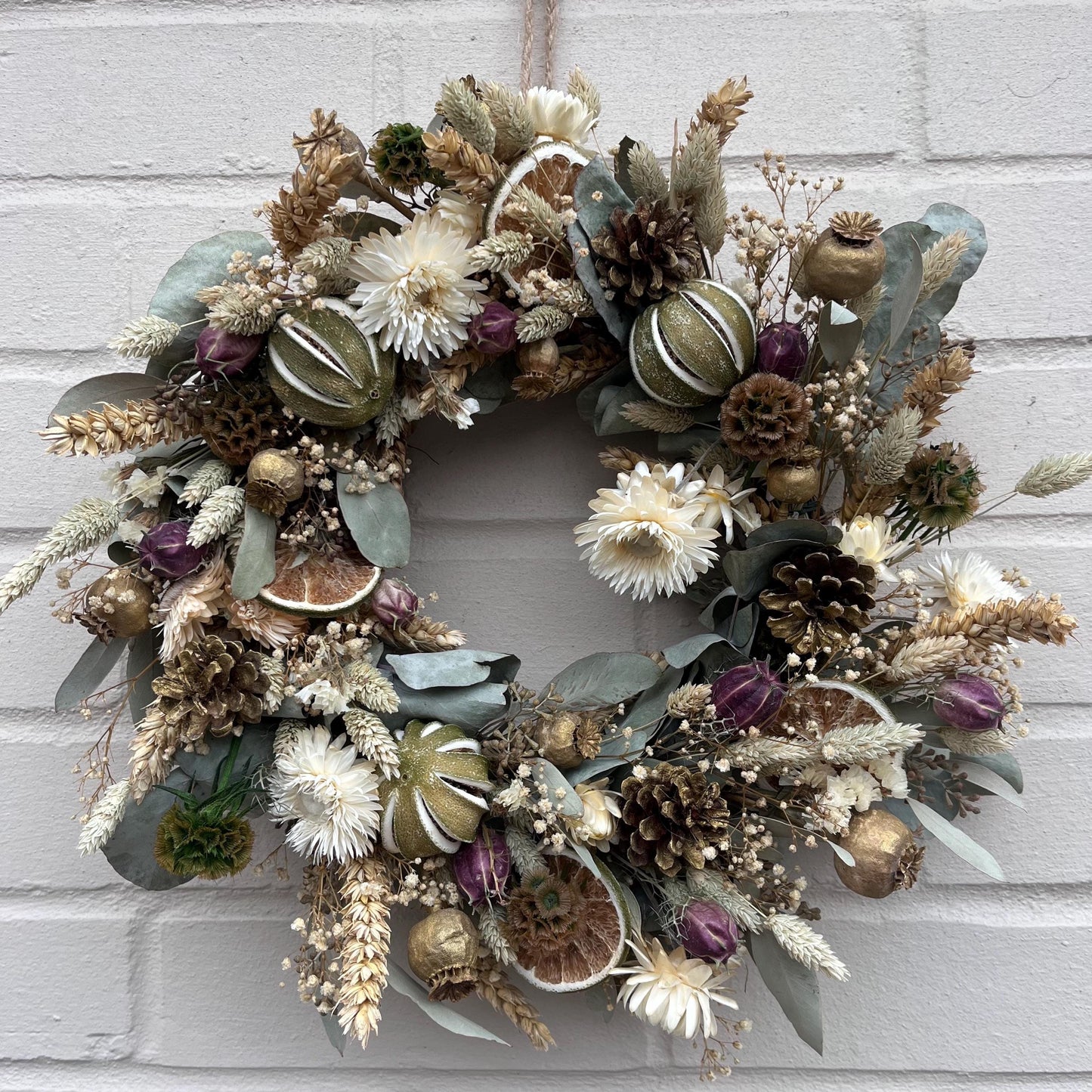 Dried flower wreath | Everlasting flower | Farmhouse style | Farmhouse home | Country living | Farmhouse wreath | Flower wreath | 30cm