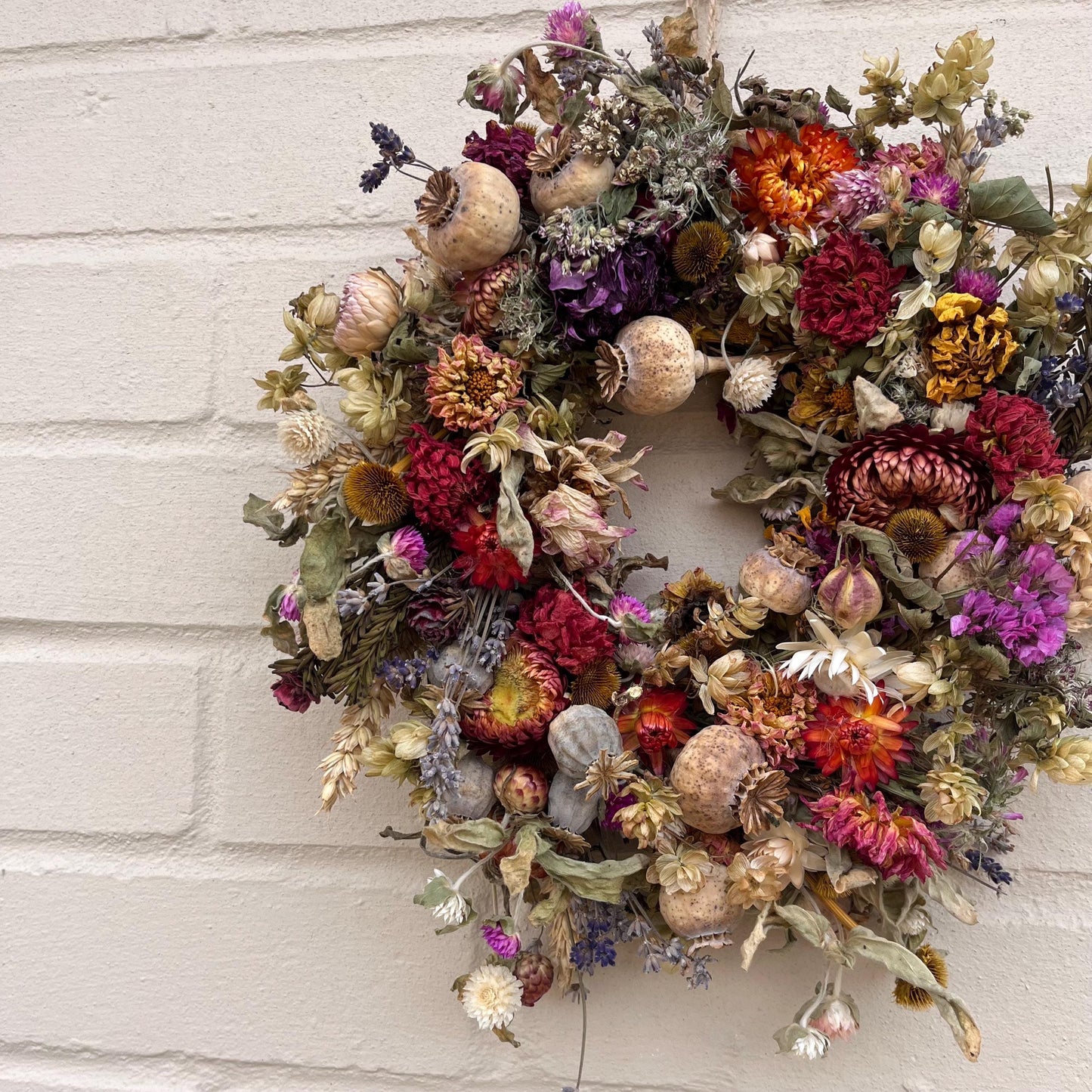 Everlasting flower | Spring inspired decor | Spring dried flowers | Small Dried Flower Wreath | Everlastings | Easter Home Decor | 25cm