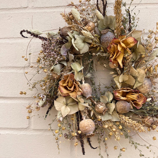 Spring wreath | Easter decorations | Dried flower wreath | Farmhouse spring decor | Small wreath | Wall hangings | 25cm