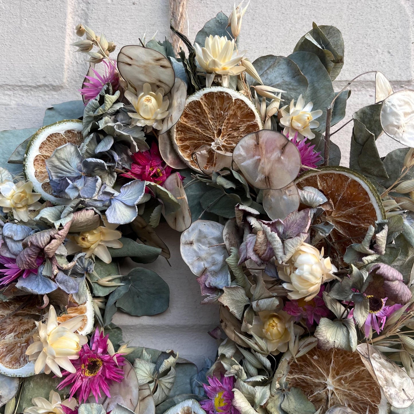 Dried flower wreath | Spring wreath | Pink home decor | Natural door wreath | Small wall decor | 25x25cm