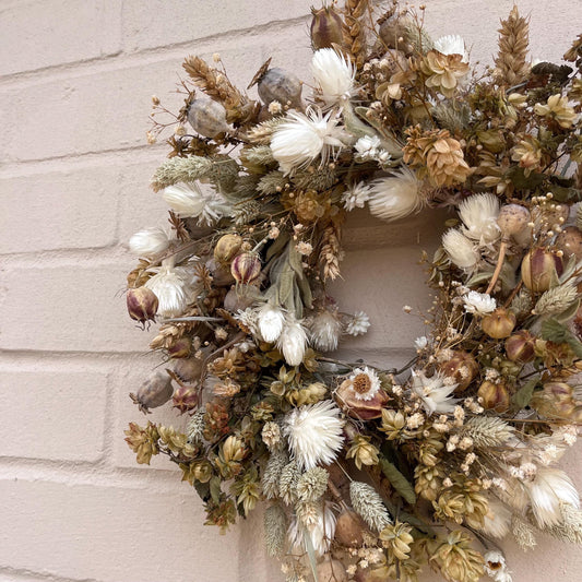 Dried flower wreath | Front door wreath | Spring decor | Spring wreath | Easter floral wreath | Everlasting decor | 24cm