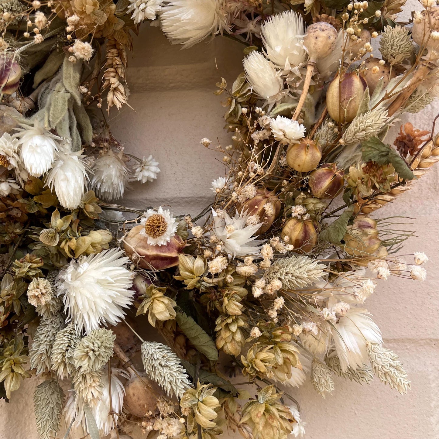 Dried flower wreath | Front door wreath | Spring decor | Spring wreath | Easter floral wreath | Everlasting decor | 24cm