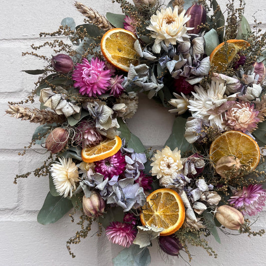 Dried flower wreath | Everlasting flower | Farmhouse style | Farmhouse home | Country living | Wreath | Farmhouse wreath | Wreath | 22cm