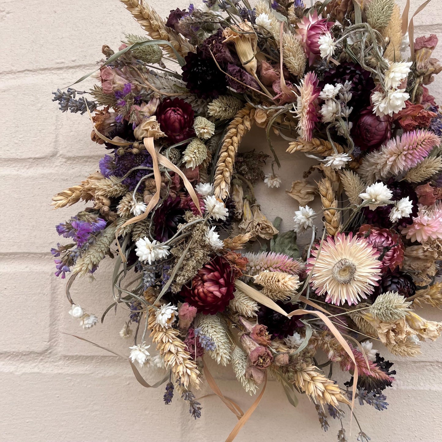 Dried flower wreath | Everlasting flower | Farmhouse style | Farmhouse home | Country living | Wreath | Farmhouse wreath | 22cm