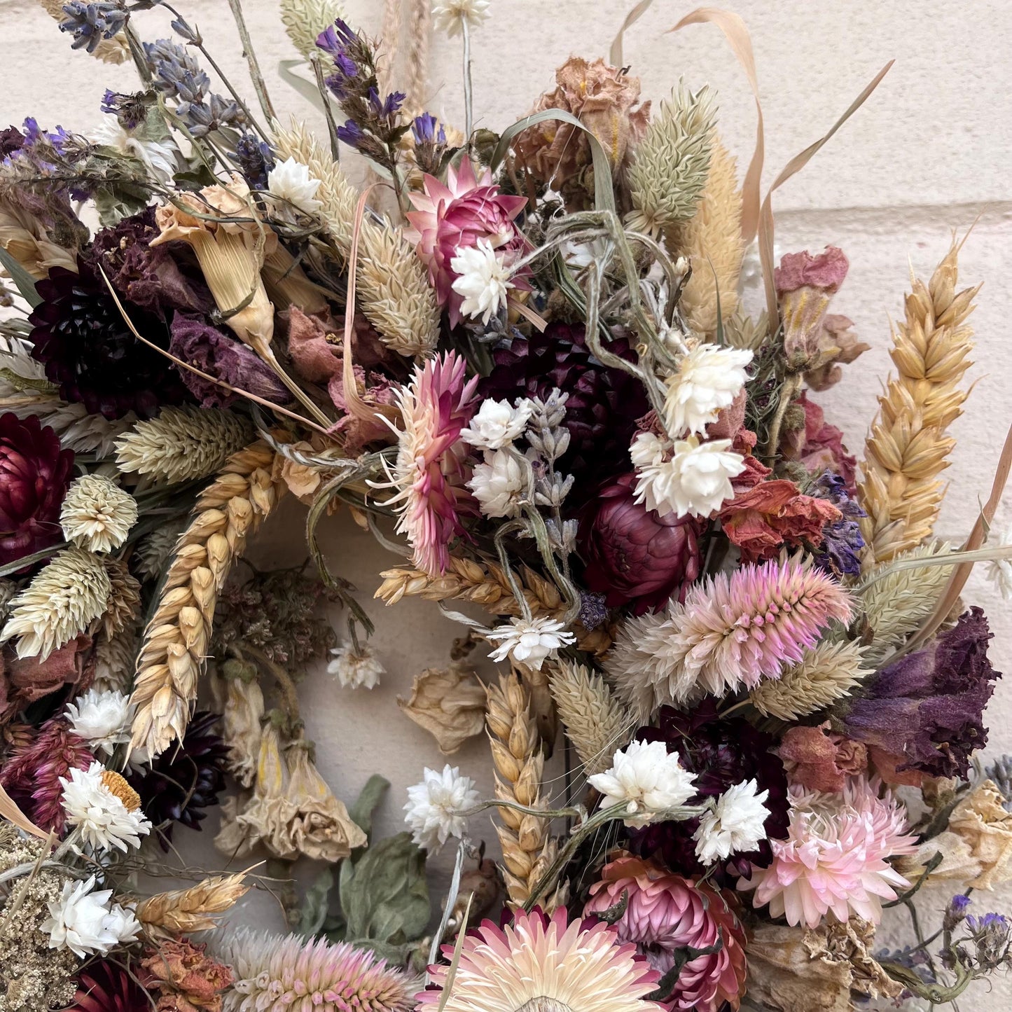 Dried flower wreath | Everlasting flower | Farmhouse style | Farmhouse home | Country living | Wreath | Farmhouse wreath | 22cm