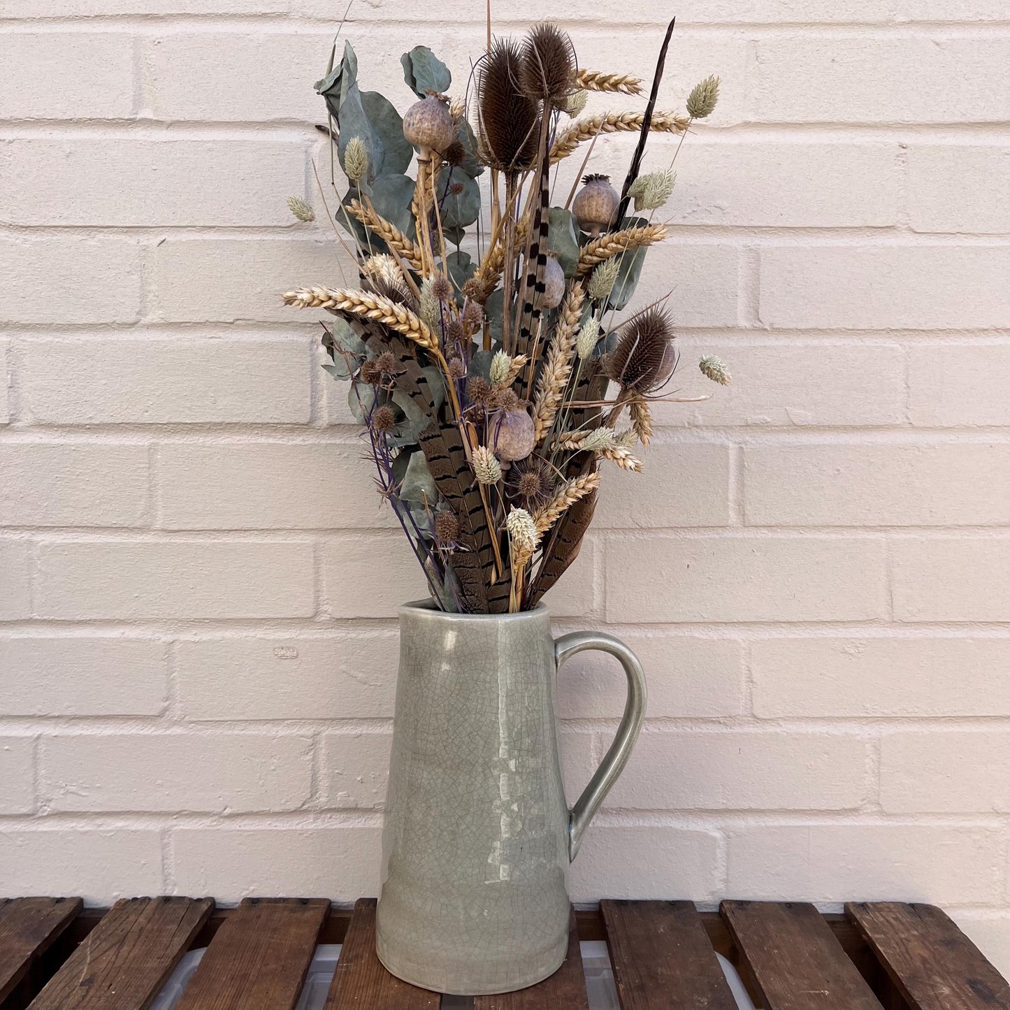 Dried flower bouquet | Spring flower bouquet | Everlasting flowers | Gifts for her | Gifts for home owners | Green flower bunch | Eucalyptus