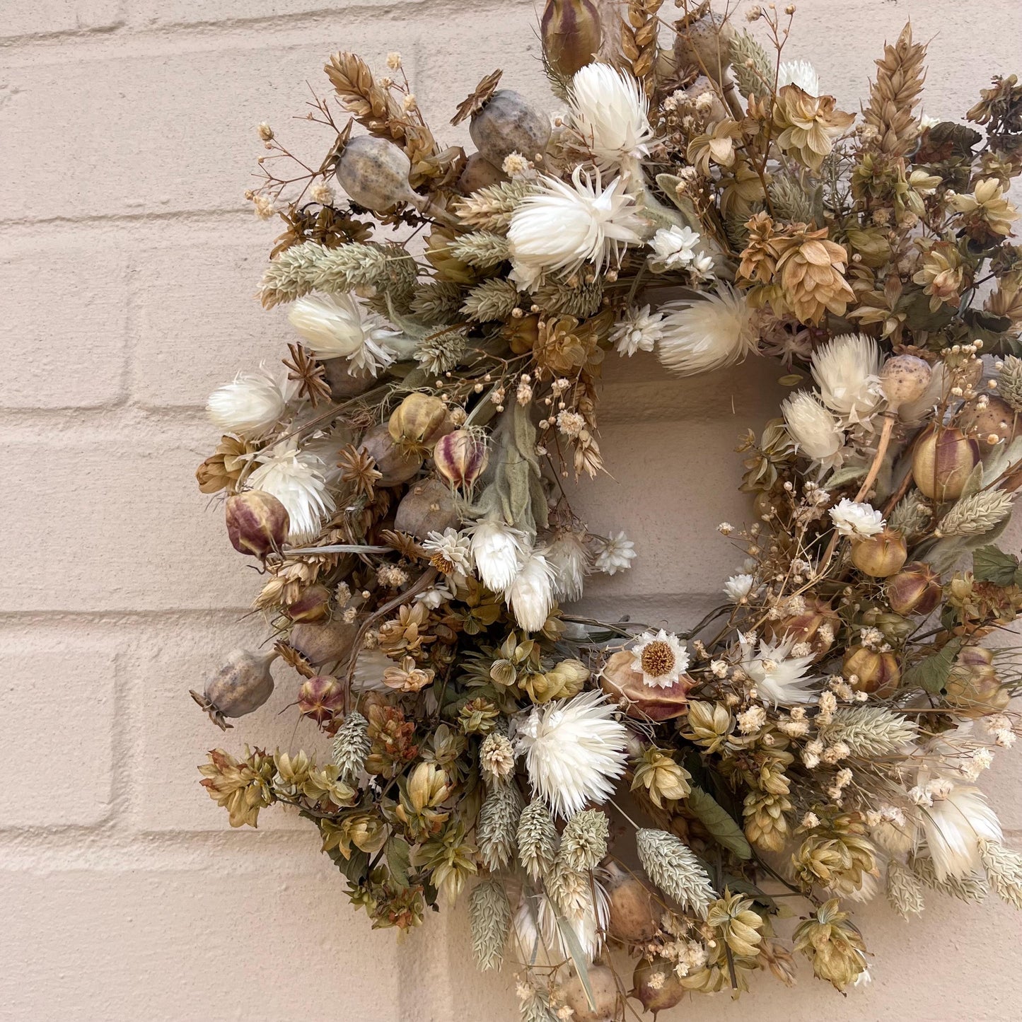 Dried flower wreath | Front door wreath | Spring decor | Spring wreath | Easter floral wreath | Everlasting decor | 24cm