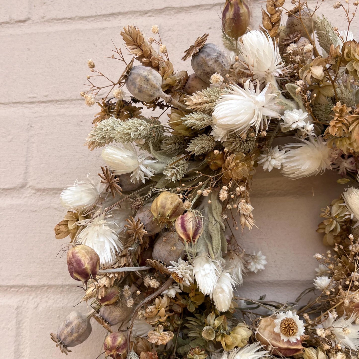 Dried flower wreath | Front door wreath | Spring decor | Spring wreath | Easter floral wreath | Everlasting decor | 24cm