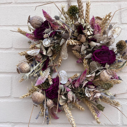 Everlasting flower | Spring inspired decor | Spring dried flowers | Small Dried Flower Wreath | Everlastings | Easter Home Decor | 25cm