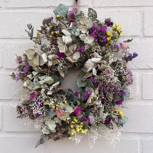 Spring wreath | Small wreath | Straw flower wreath | Cottage core | Dried flowers | Farm house decor | Wall hangings | 25x25cm
