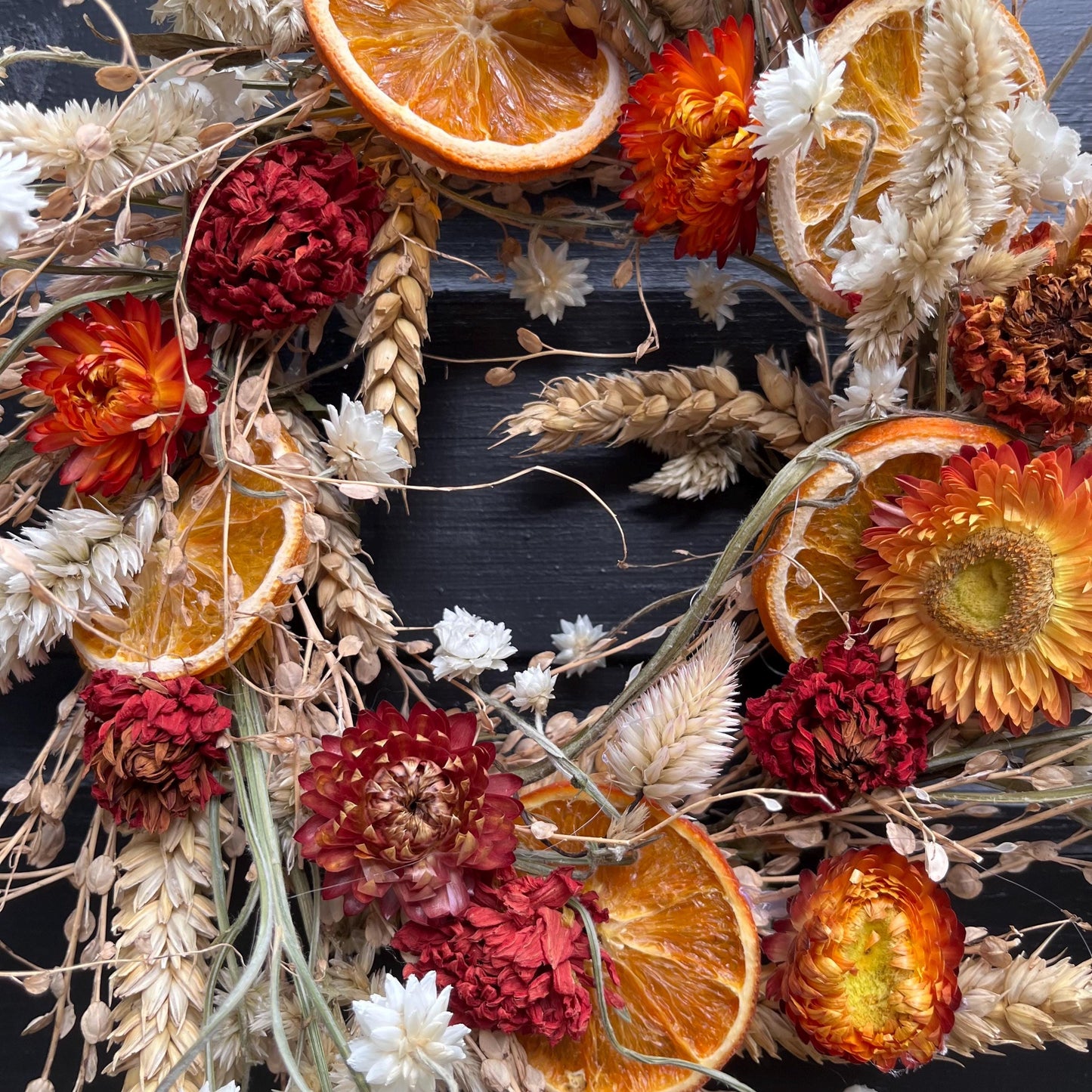 Summer flower wreath | Dried flowers | Farmhouse home | Country living | Front door decor | Farmhouse wreath | 25cm