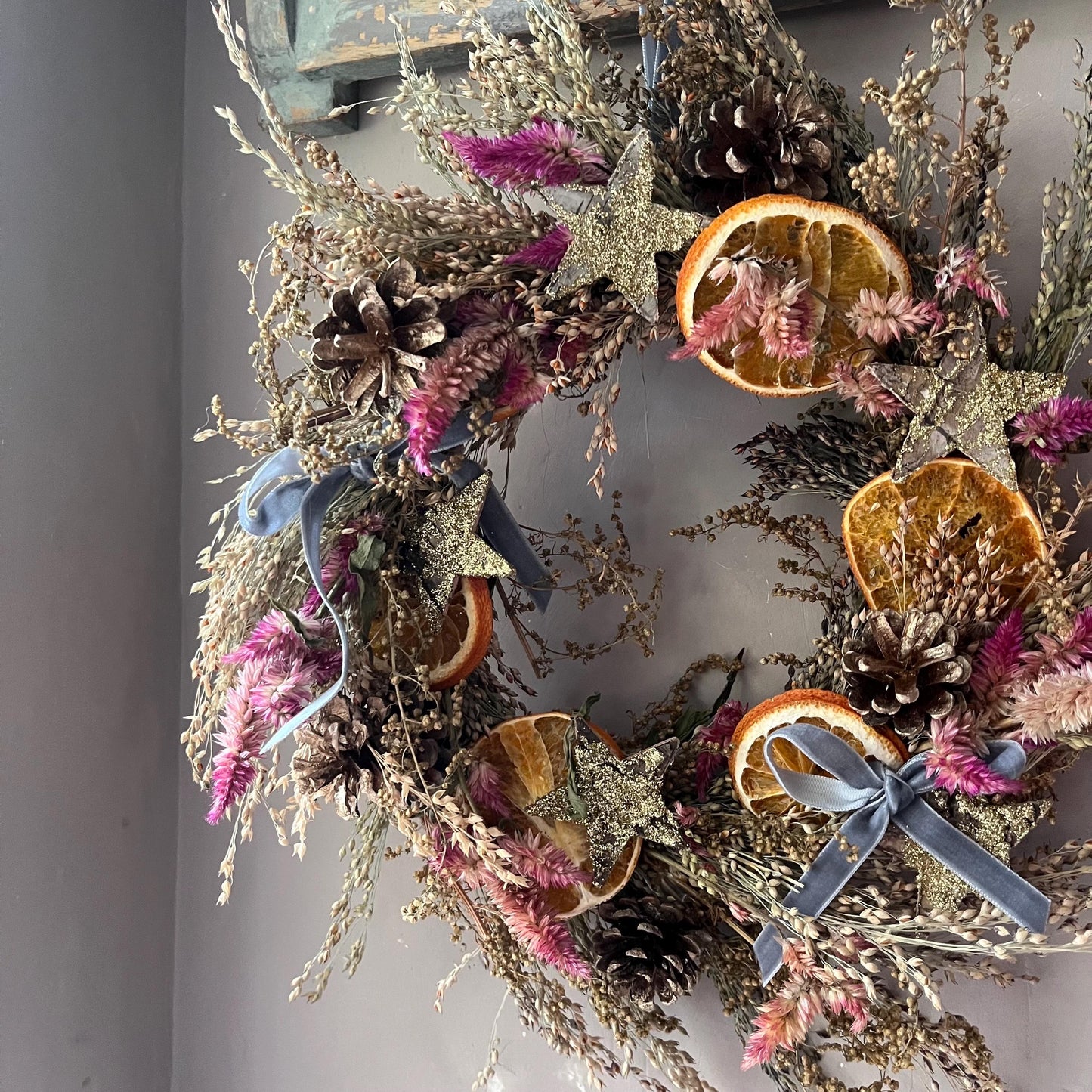 Everlasting flower | Spring inspired decor | Spring dried flowers | Small Dried Flower Wreath | Everlastings | Easter Home Decor | 25cm