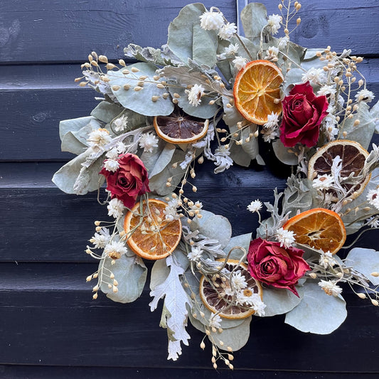 Spring wreath | Spring decorations | Dried flower wreath | Farmhouse spring decor | Small wreath | Wall hangings | 25cm