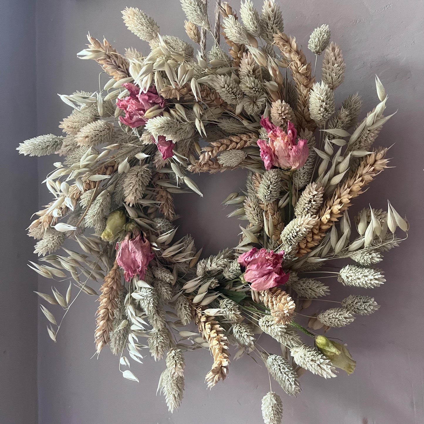 Everlasting flower | Dried flowers | Farmhouse style | Farmhouse home | Country living | Front door decor | Farmhouse wreath | 25x25cm