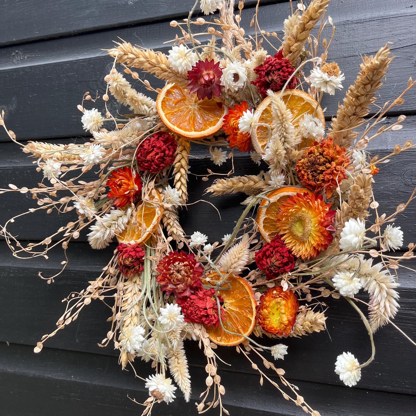 Summer flower wreath | Dried flowers | Farmhouse home | Country living | Front door decor | Farmhouse wreath | 25cm