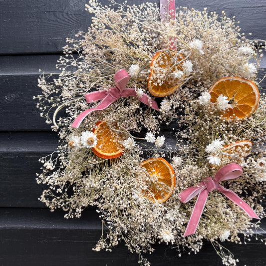 Spring wreath | Spring decorations | Dried flower wreath | Farmhouse spring decor | Small wreath | Wall hangings | 25cm