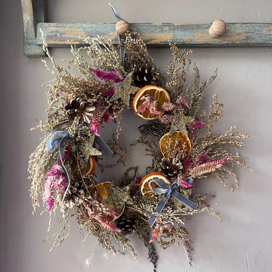 Everlasting flower | Spring inspired decor | Spring dried flowers | Small Dried Flower Wreath | Everlastings | Easter Home Decor | 25cm