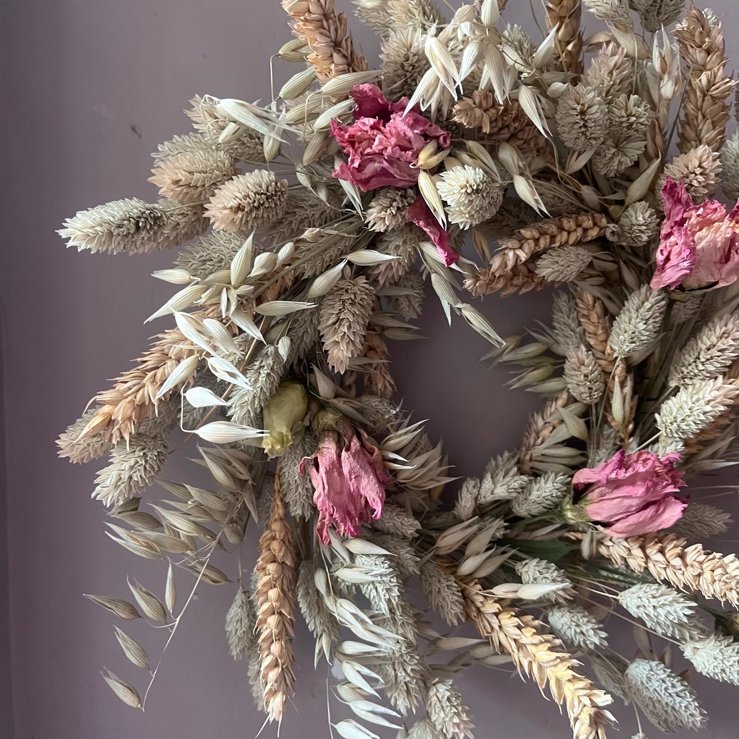 Everlasting flower | Dried flowers | Farmhouse style | Farmhouse home | Country living | Front door decor | Farmhouse wreath | 25x25cm
