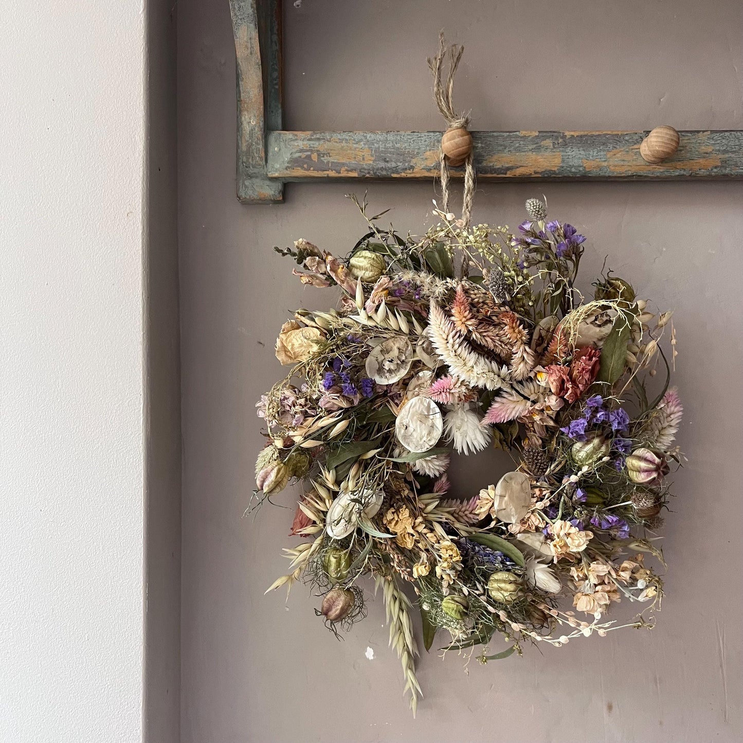 Dried flower wreath | Farmhouse style | Country living | Farmhouse wreath | Spring wreath | Spring gifts for the house | 25cm