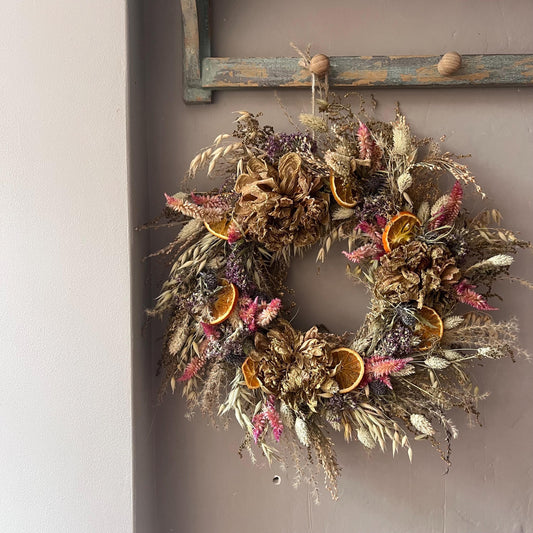 Dried flower wreath | Everlasting flower | Farmhouse style | Farmhouse home | Country living | Farmhouse wreath | Flower wreath | 30cm