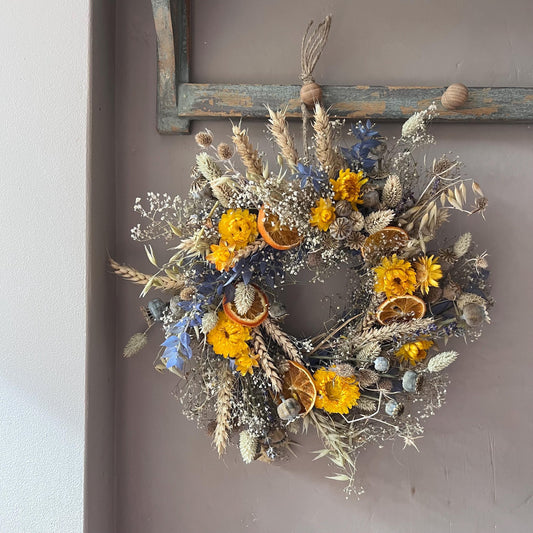 Dried flower wreath | Everlasting flower | Farmhouse style | Farmhouse home | Country living | Wreath | Farmhouse wreath | 22cm