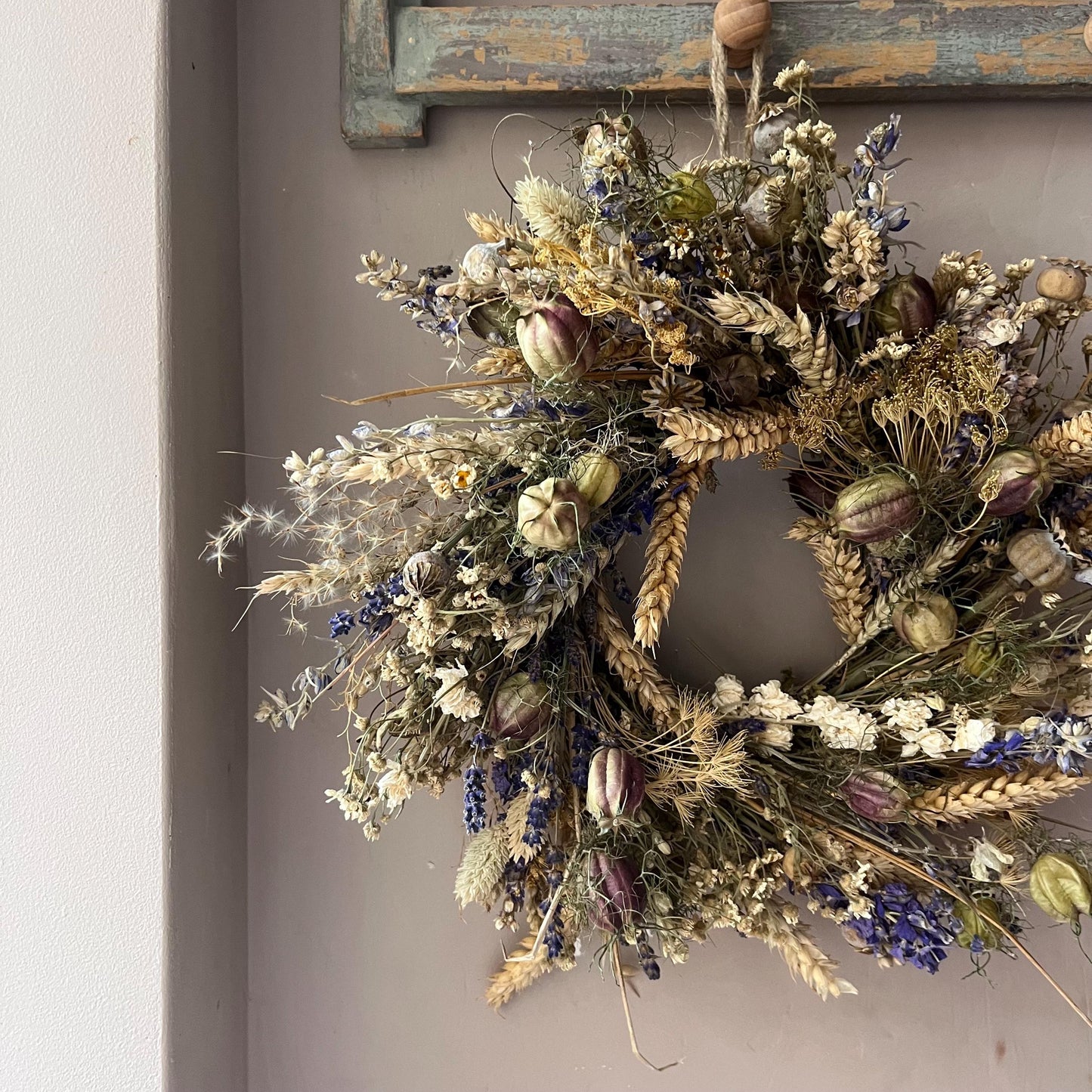 Spring wreath | Spring decorations | Dried flower wreath | Farmhouse spring decor | Small wreath | Wall hangings | 25cm
