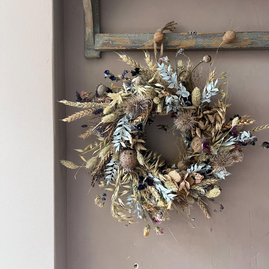 Dried flower wreath | Front door wreath | Summer decor | Summer wreath | Summer floral wreath | Everlasting decor | 24cm