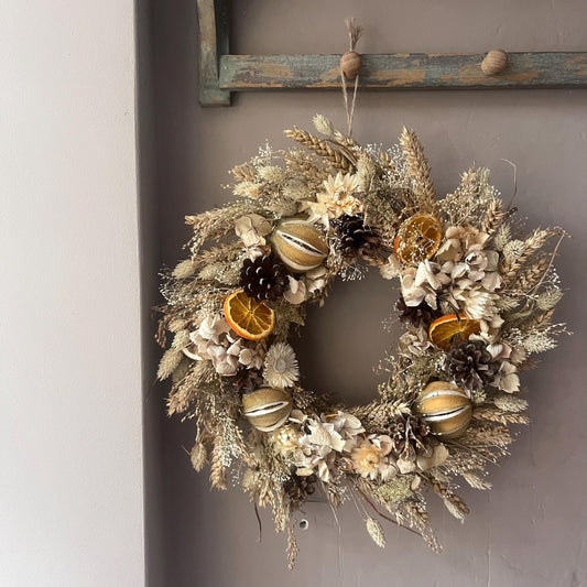 Dried flower wreath | Everlasting flower | Farmhouse style | Farmhouse home | Country living | Farmhouse wreath | Flower wreath | 30cm