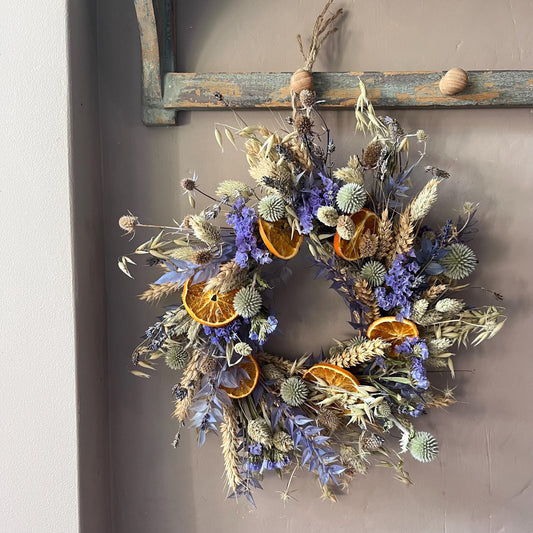 Summer wreath | Small wreath | Straw flower wreath | Cottage core | Dried flowers | Farm house decor | Wall hangings | 25x25cm