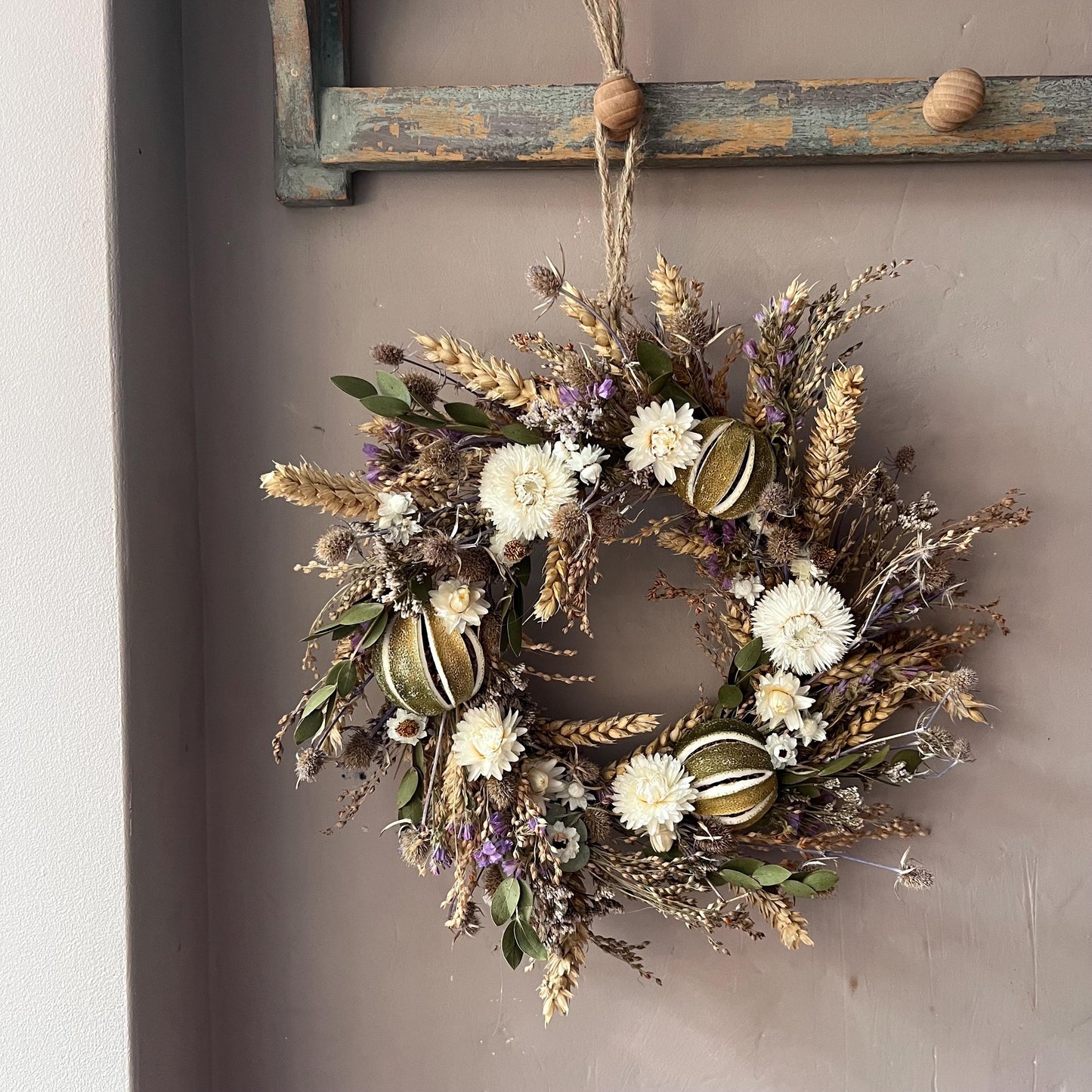 Autumn dried flower wreath | Autumnal colours | Fall decor | Summer wreath | Everlasting dried flower wreath | Autumn Door wreath | 23cm