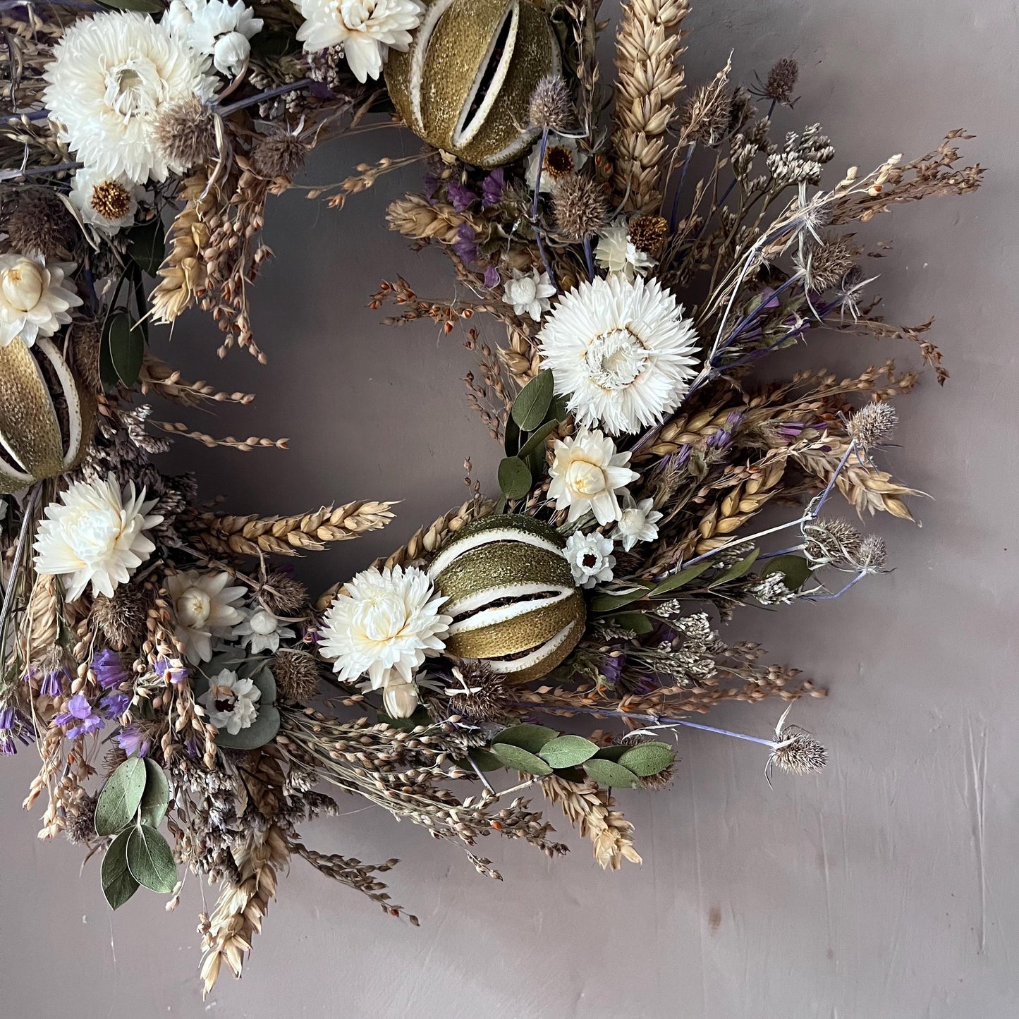 Autumn dried flower wreath | Autumnal colours | Fall decor | Summer wreath | Everlasting dried flower wreath | Autumn Door wreath | 23cm