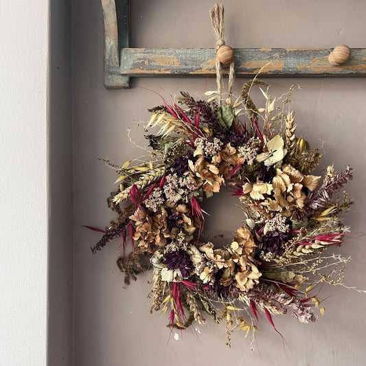 Everlasting flower | Dried flowers | Cottage wreath | Cottage decor | Country living | Front door decor| Autumnal door decor | 25cm