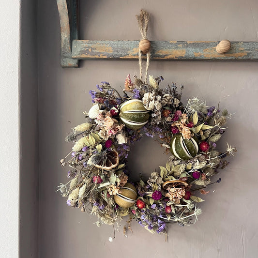 Dried flower wreath | Cottage decor | Cottage core | Garden wreath | Small wall hangings | Cottage garden inspired wreath | 23cm