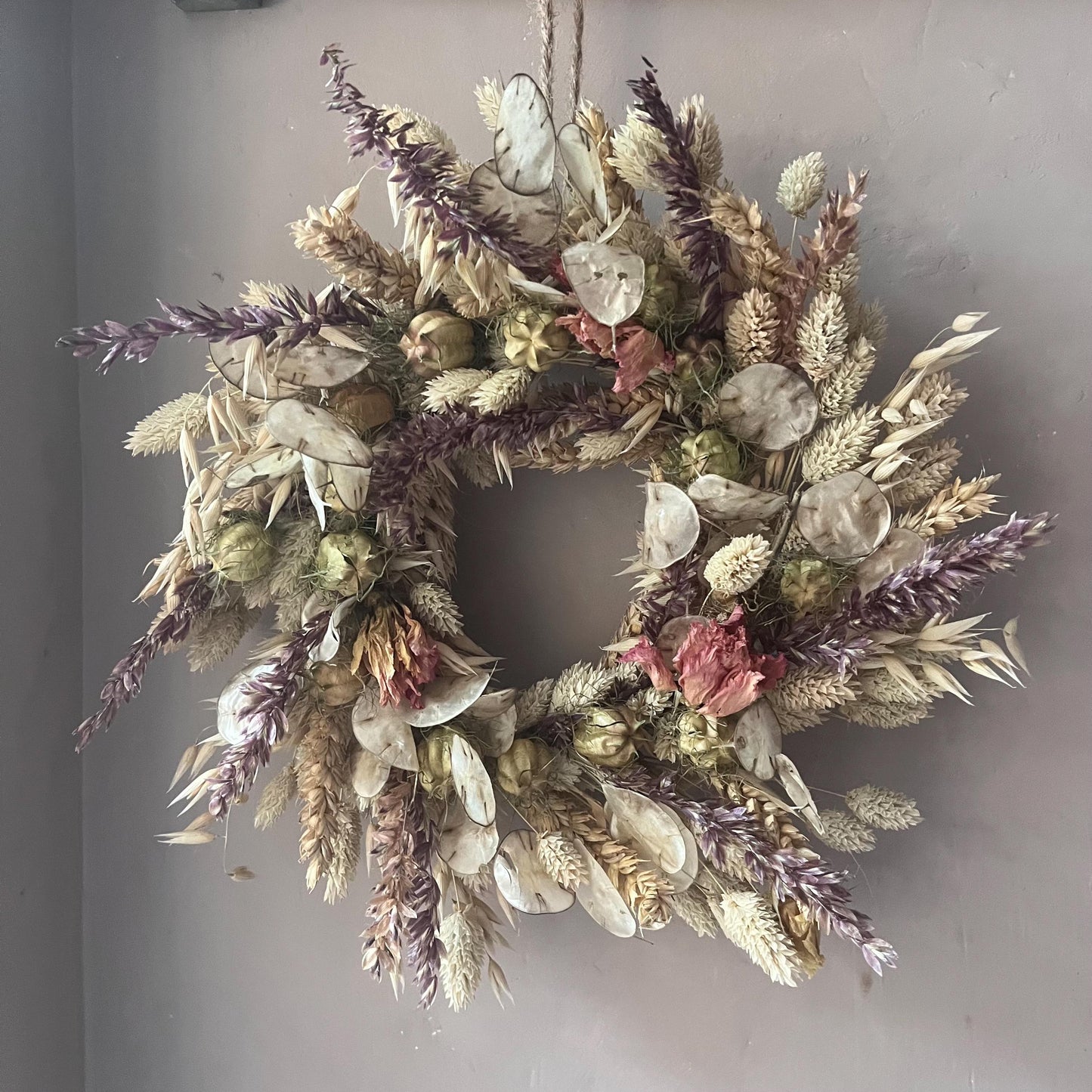 Everlasting flower | Autumn inspired decor | Autumn dried flowers | Small Dried Flower Wreath | Everlastings | Spring Home Decor | 25cm
