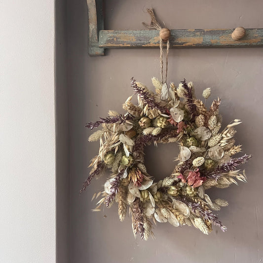 Everlasting flower | Autumn inspired decor | Autumn dried flowers | Small Dried Flower Wreath | Everlastings | Spring Home Decor | 25cm