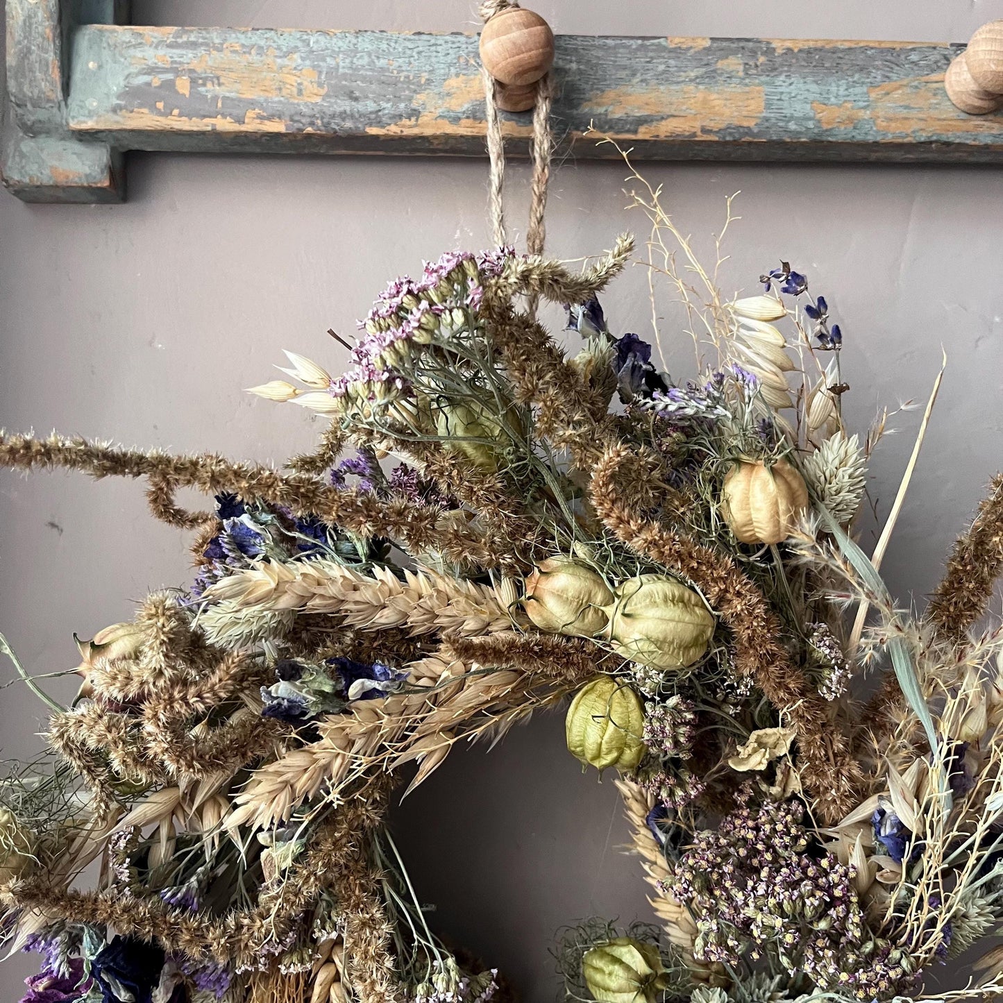 Dried flower wreath | Everlasting flower | Farmhouse style | Farmhouse home | Country living | Wreath | Farmhouse wreath | 22cm