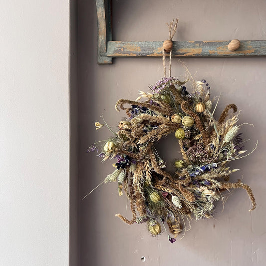 Dried flower wreath | Everlasting flower | Farmhouse style | Farmhouse home | Country living | Wreath | Farmhouse wreath | 22cm