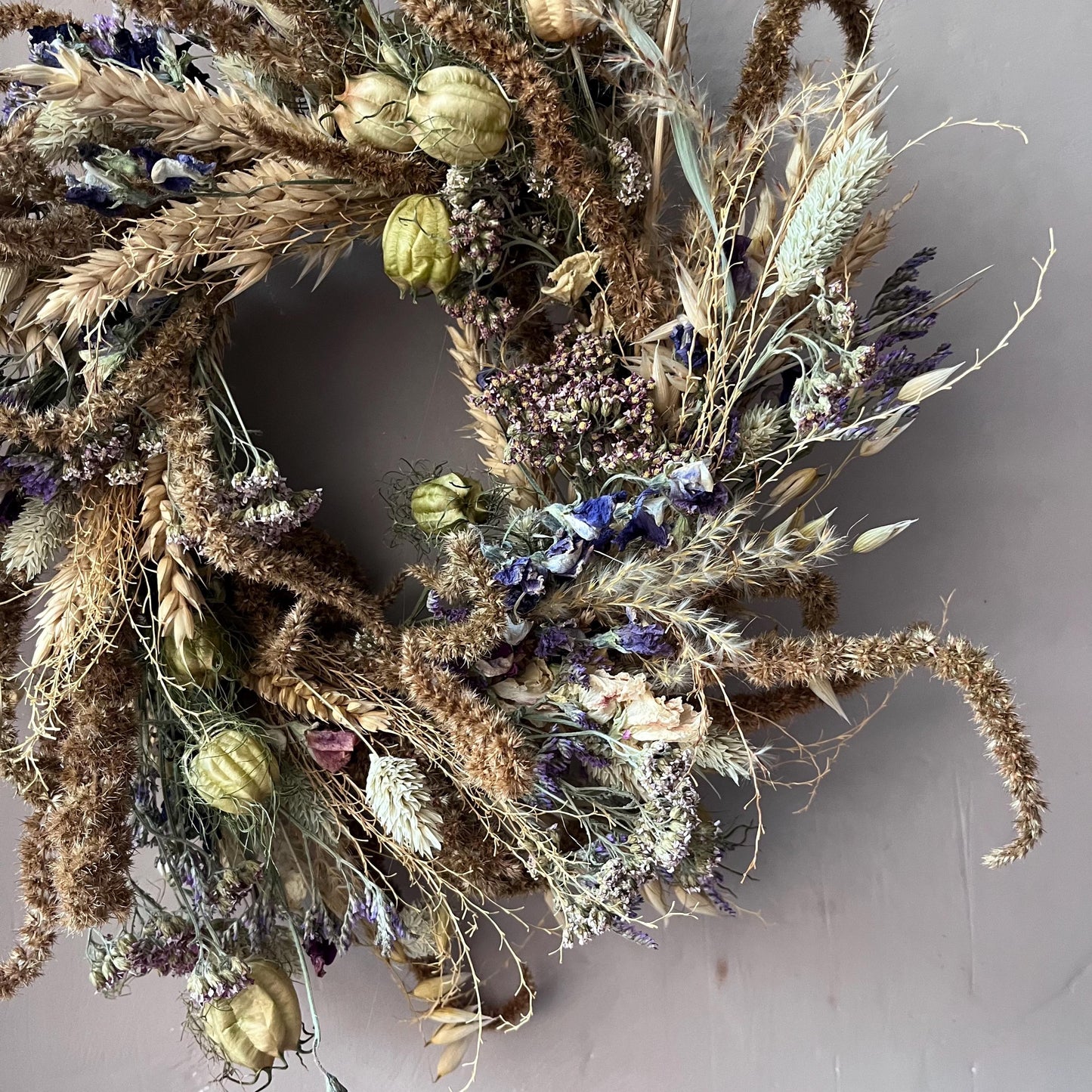 Dried flower wreath | Everlasting flower | Farmhouse style | Farmhouse home | Country living | Wreath | Farmhouse wreath | 22cm