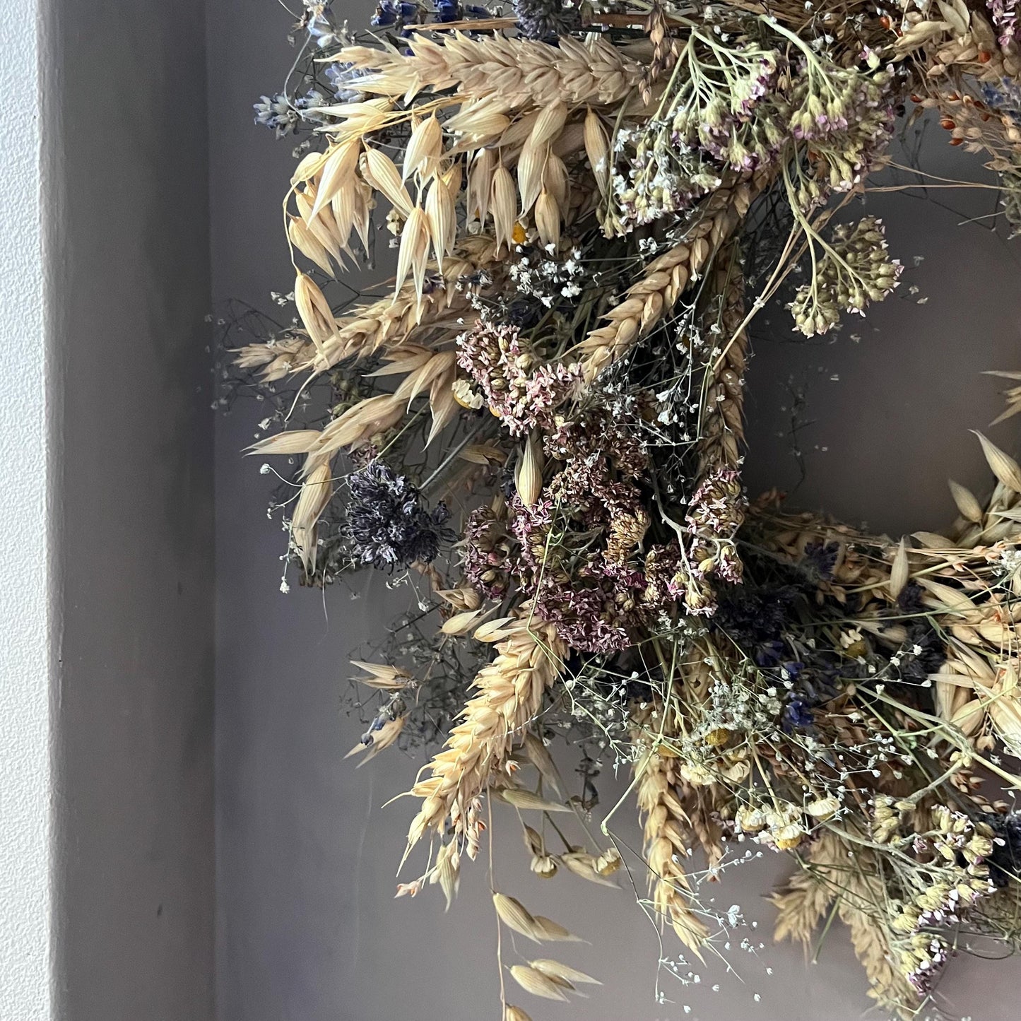 Dried flower wreath | Everlasting flower | Farmhouse style | Farmhouse home | Country living | Autumn wreath | Farmhouse wreath | 22cm