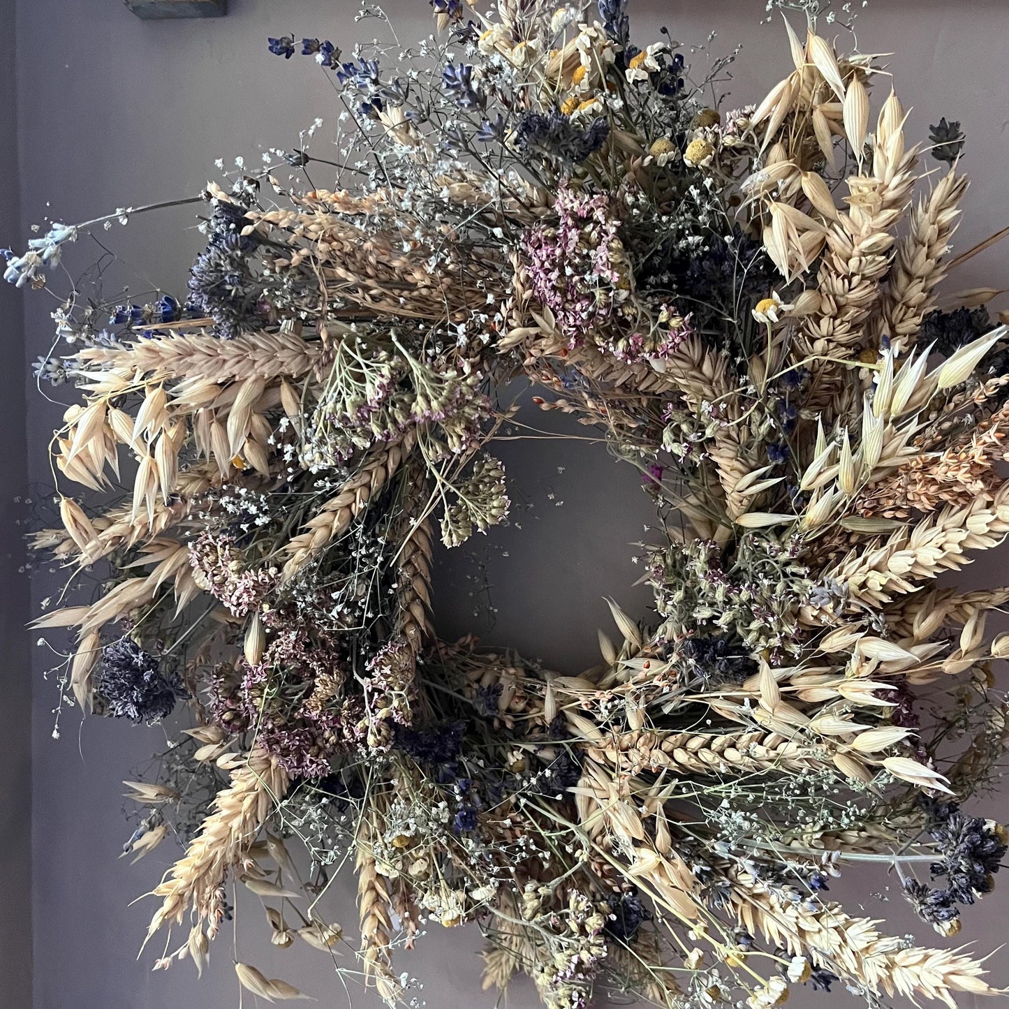 Dried flower wreath | Everlasting flower | Farmhouse style | Farmhouse home | Country living | Autumn wreath | Farmhouse wreath | 22cm