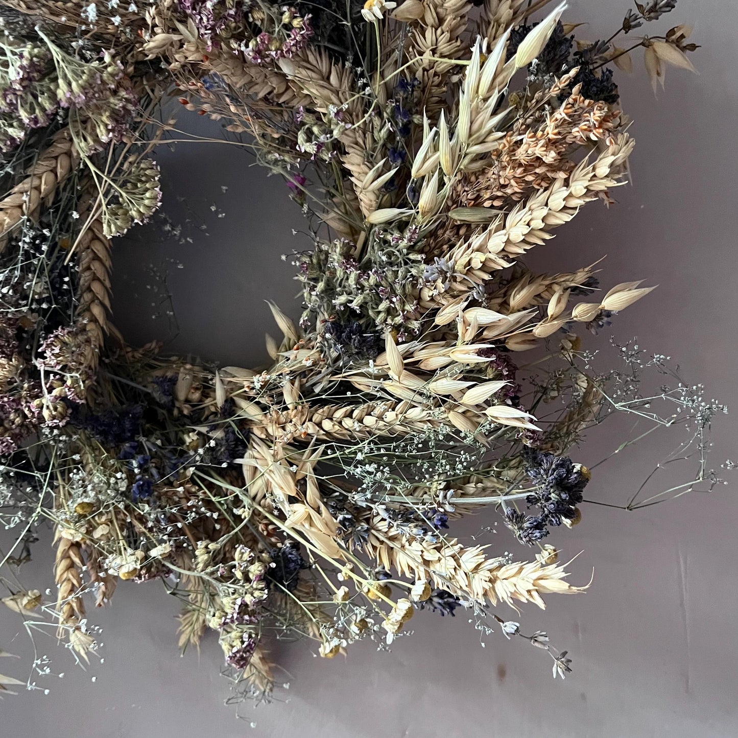 Dried flower wreath | Everlasting flower | Farmhouse style | Farmhouse home | Country living | Autumn wreath | Farmhouse wreath | 22cm