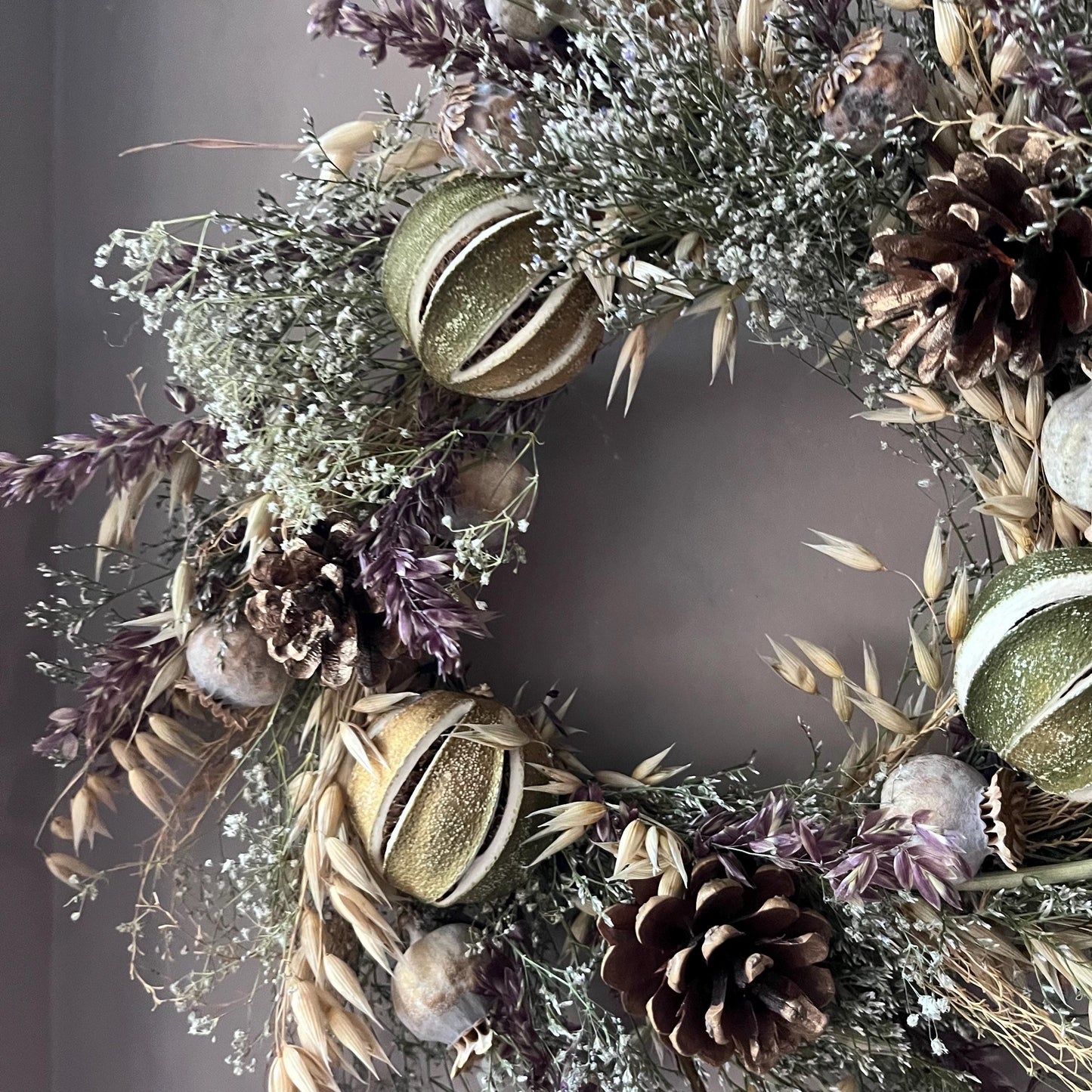 Everlasting flower | Winter inspired decor | Winter dried flowers | Small Dried Flower Wreath | Everlastings | Christmas Home Decor | 25cm