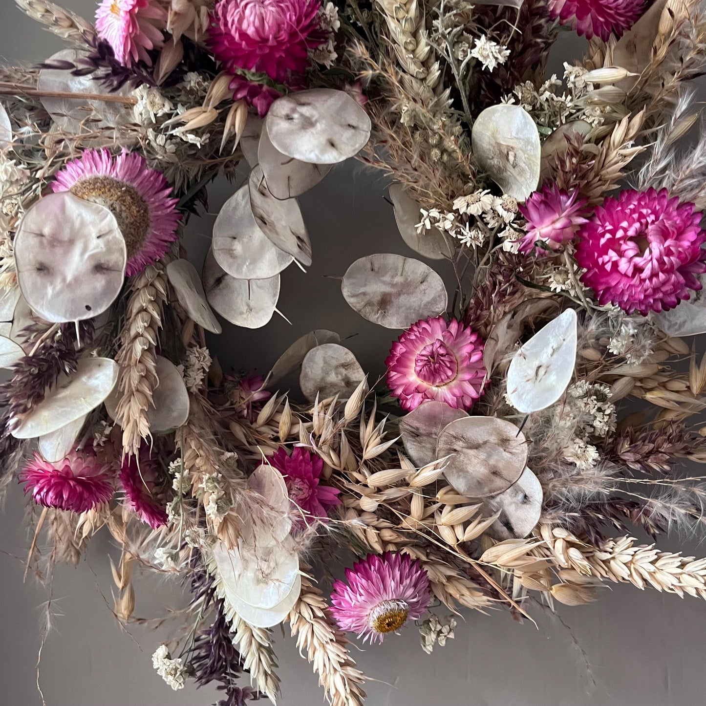 Dried flower wreath | Everlasting flower | Farmhouse style | Farmhouse home | Country living | Winter Wreath | Farmhouse wreath | 22cm